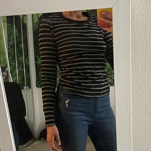 Casual grey striped everyday long sleeve shirt